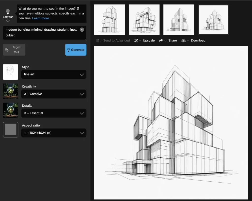 Building sketches generated with Tengr.ai