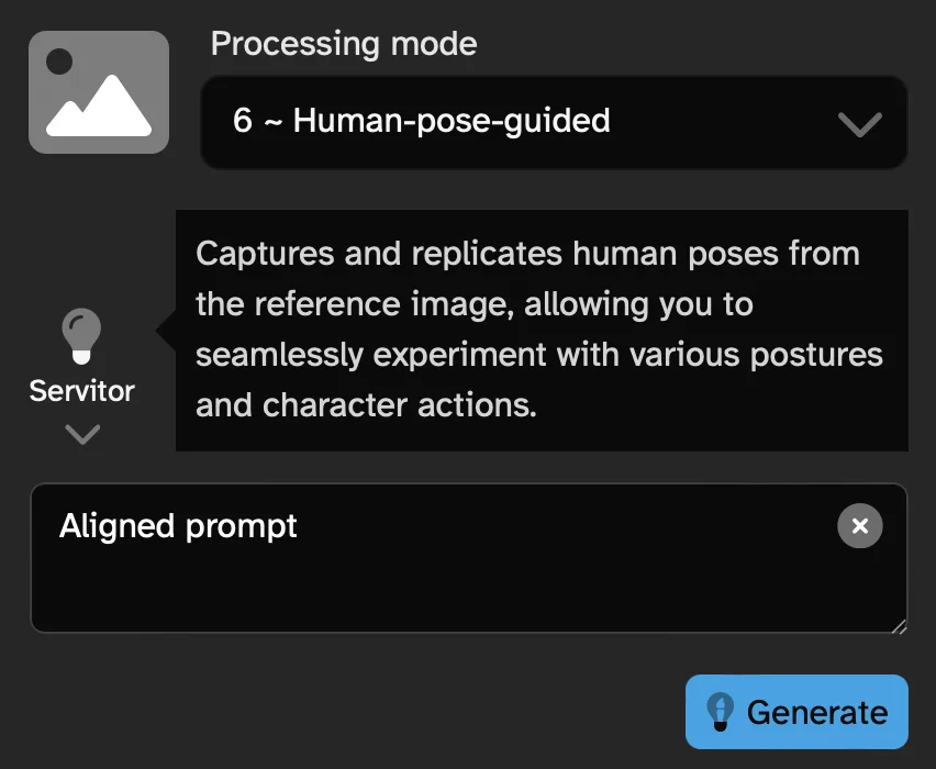 human-pose menu option