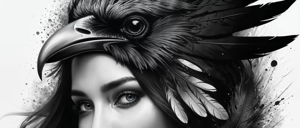 Raven Tribe - lady with raven headgear
