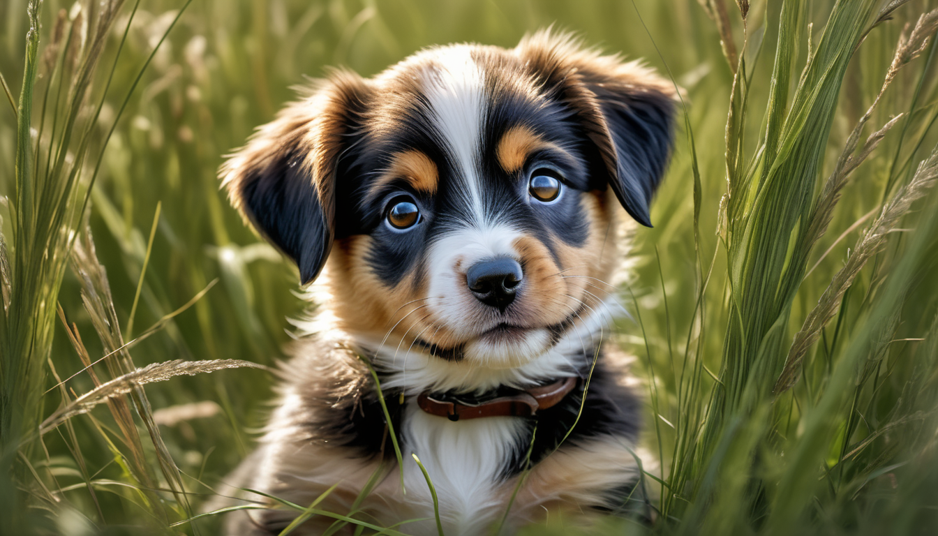 Cute puppy Eye-Level-Shot