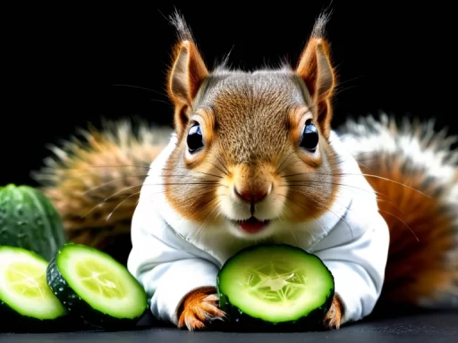 Rejuvenate squirrel with cucumbers