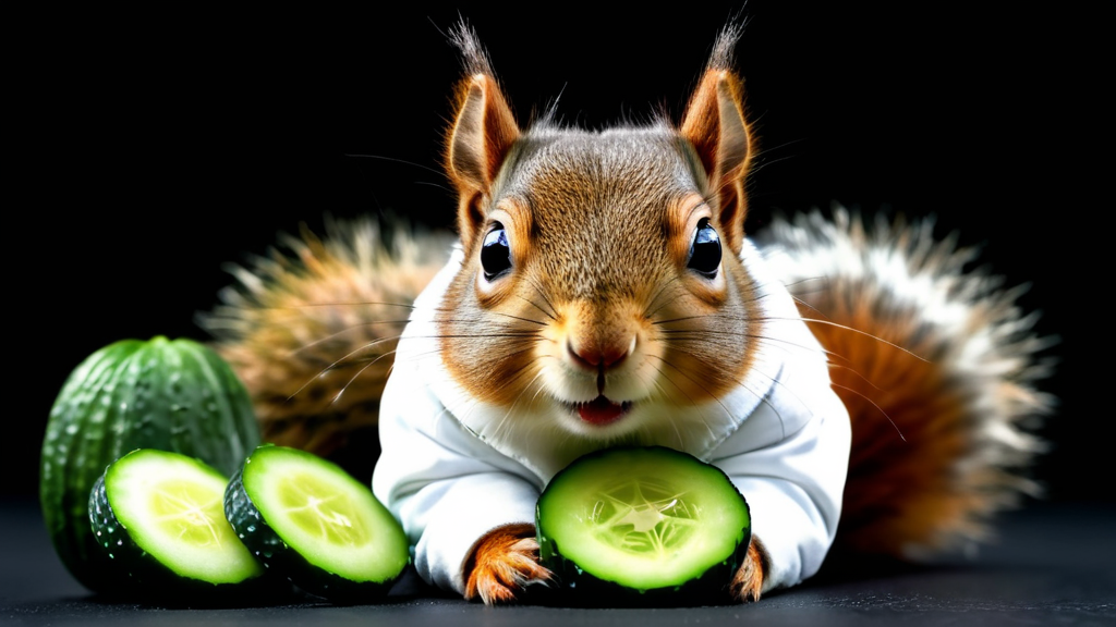 Rejuvenate squirrel with cucumbers