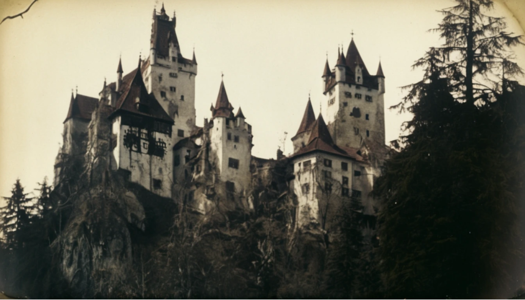 Old blurry photo of castle