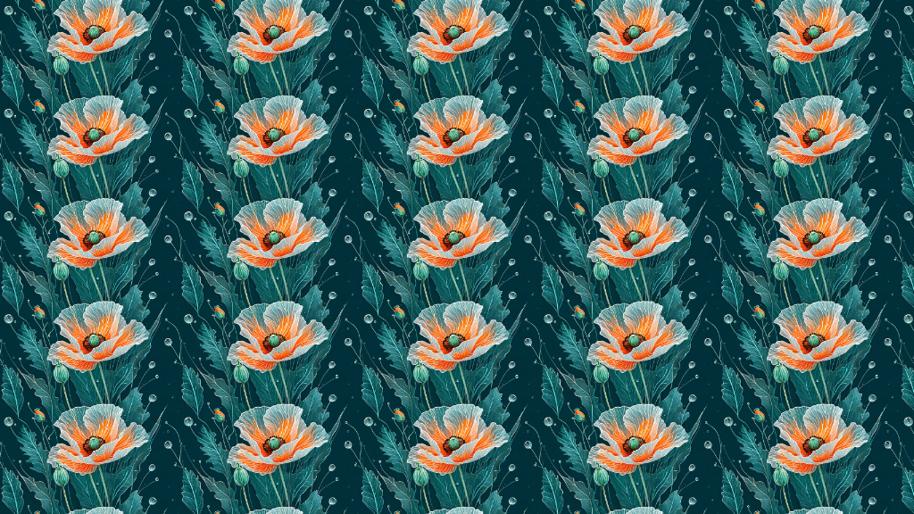 Beautiful poppy pattern, InfinyPattern