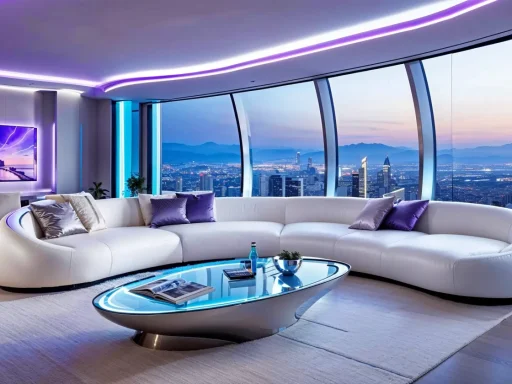 Futuristic style living room