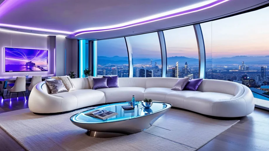 Futuristic style living room