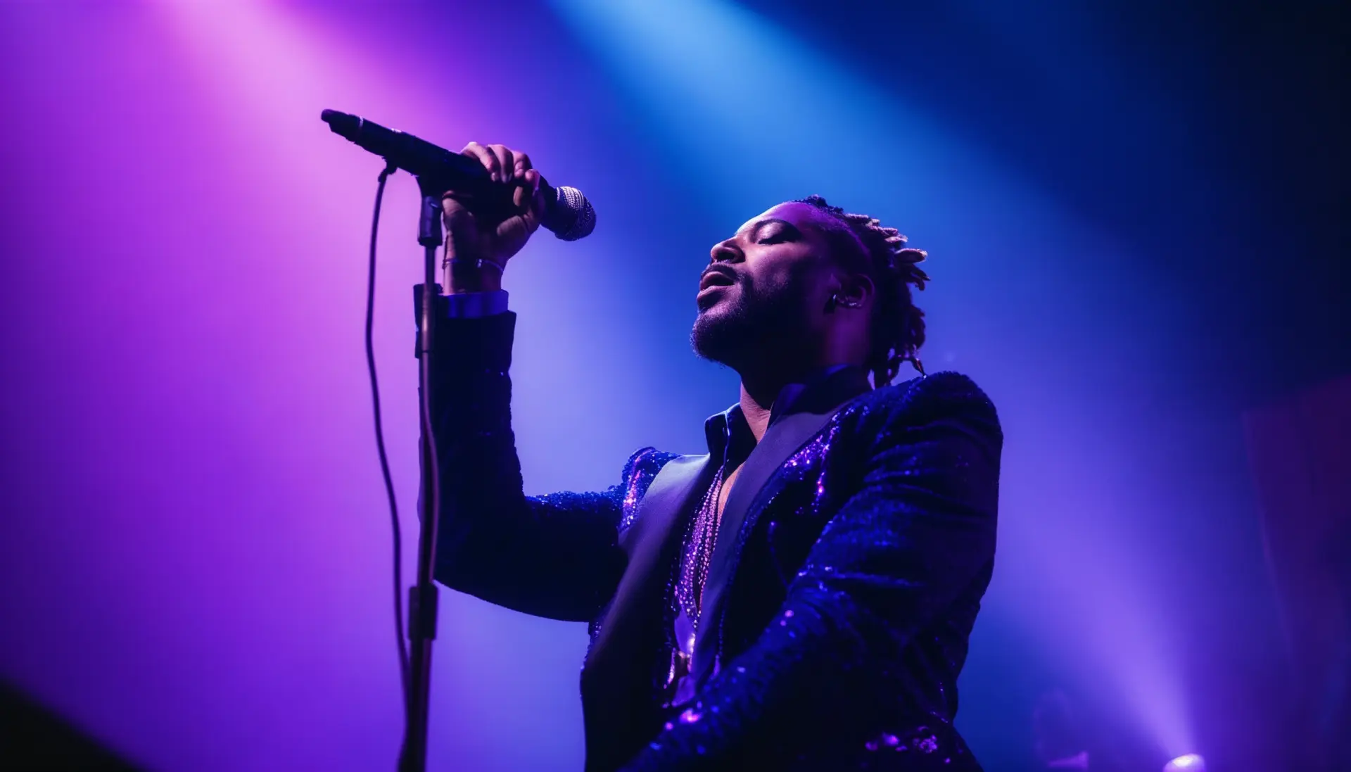 Singer performing on stage