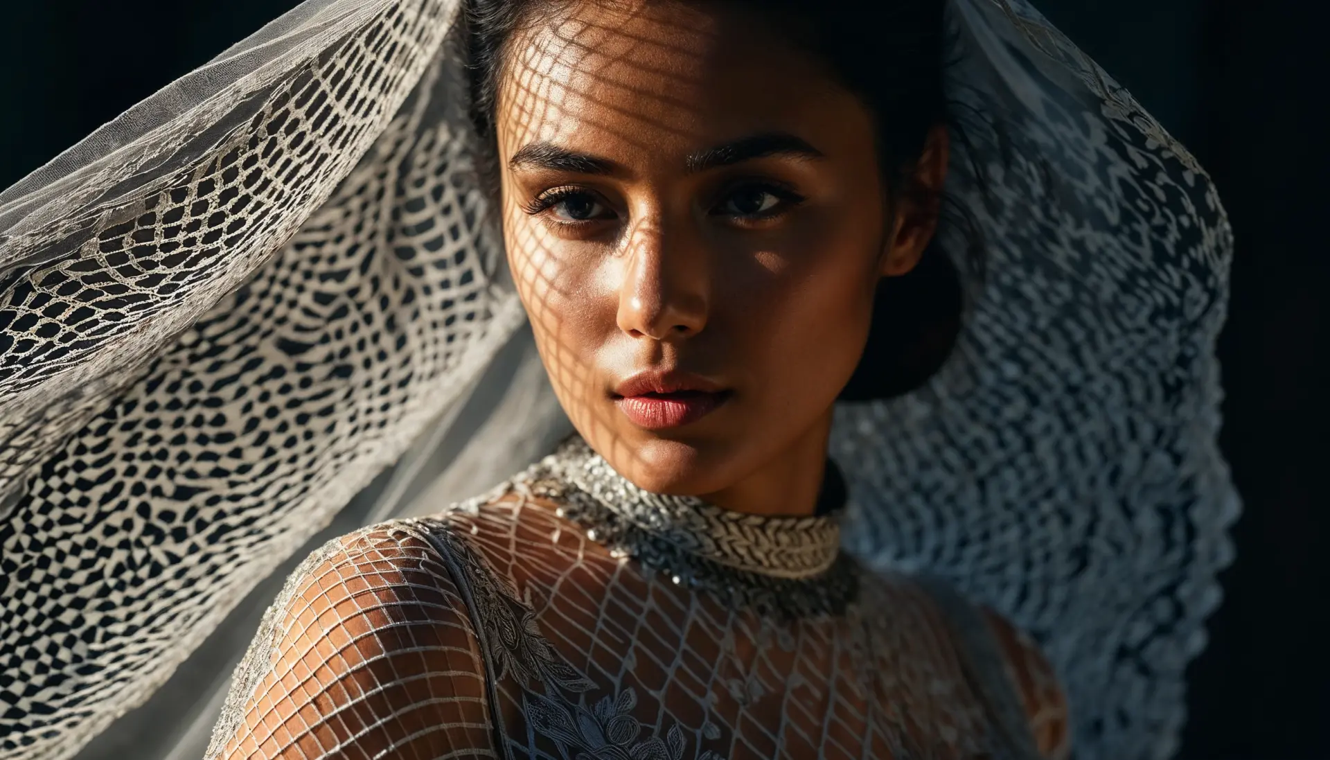 A woman with shadow cast across her face