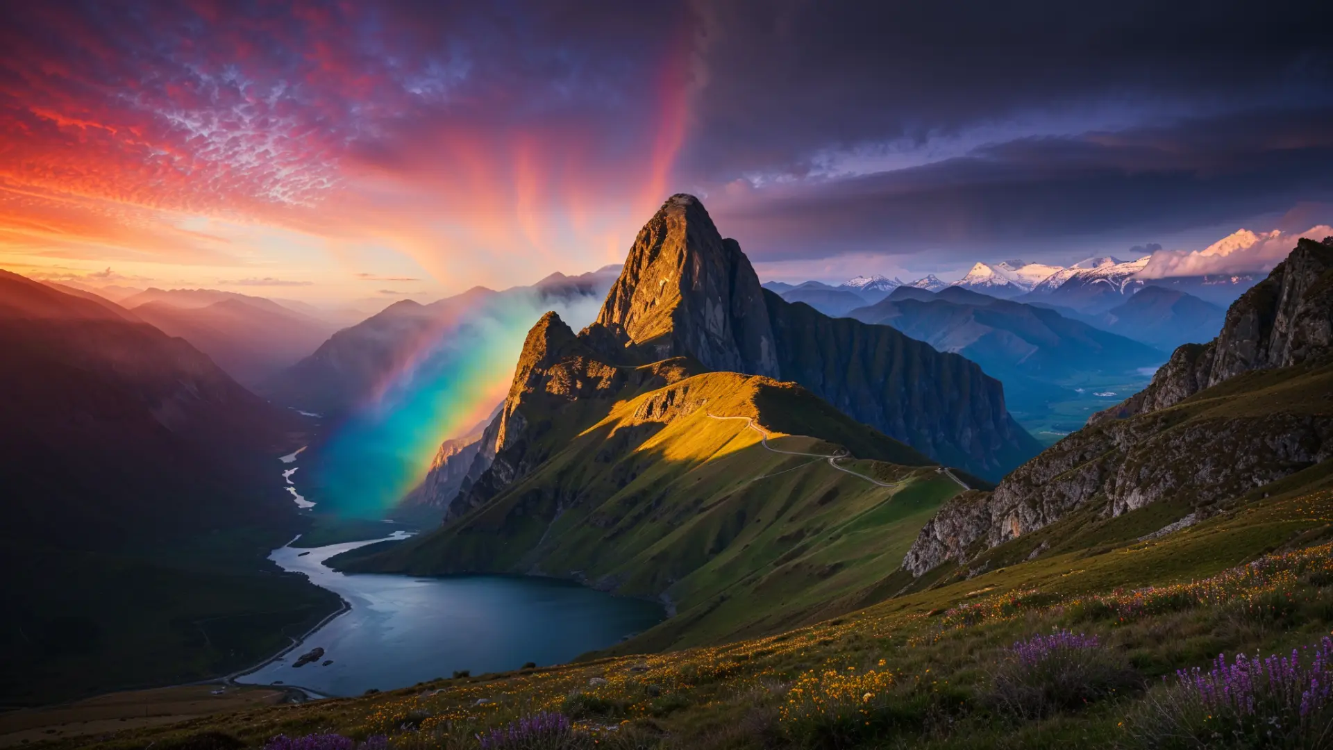 Landscape with prismatic lighting