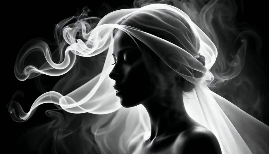 Black and white portrait of a woman