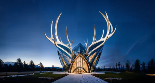 A modern building inspired by a deer’s antler