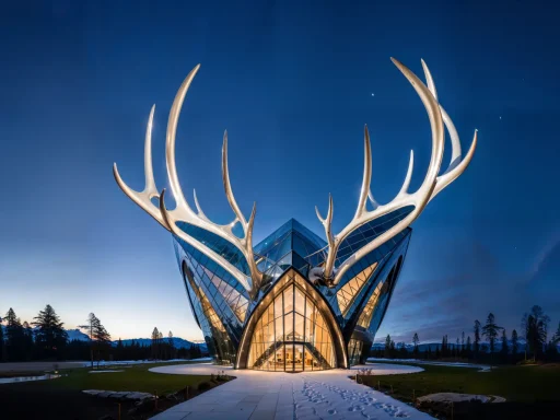 A modern building inspired by a deer’s antler