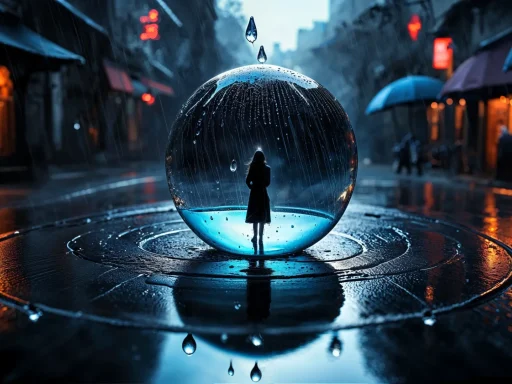 Woman in a raindrop