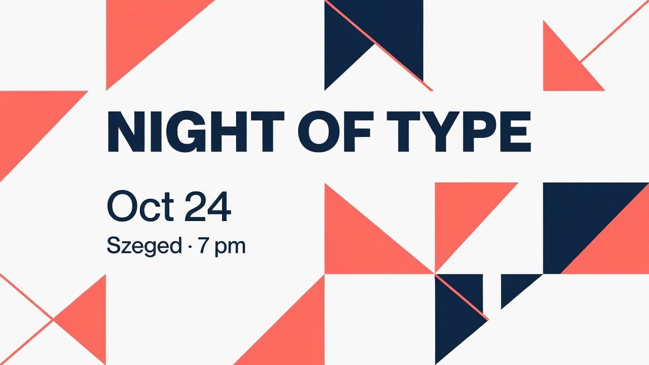 The Night of Type poster in a wide 16:9 layout