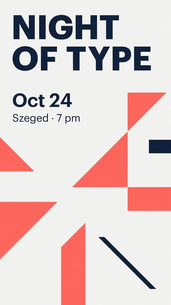 The Night of Type poster in a tall 9:16 layout